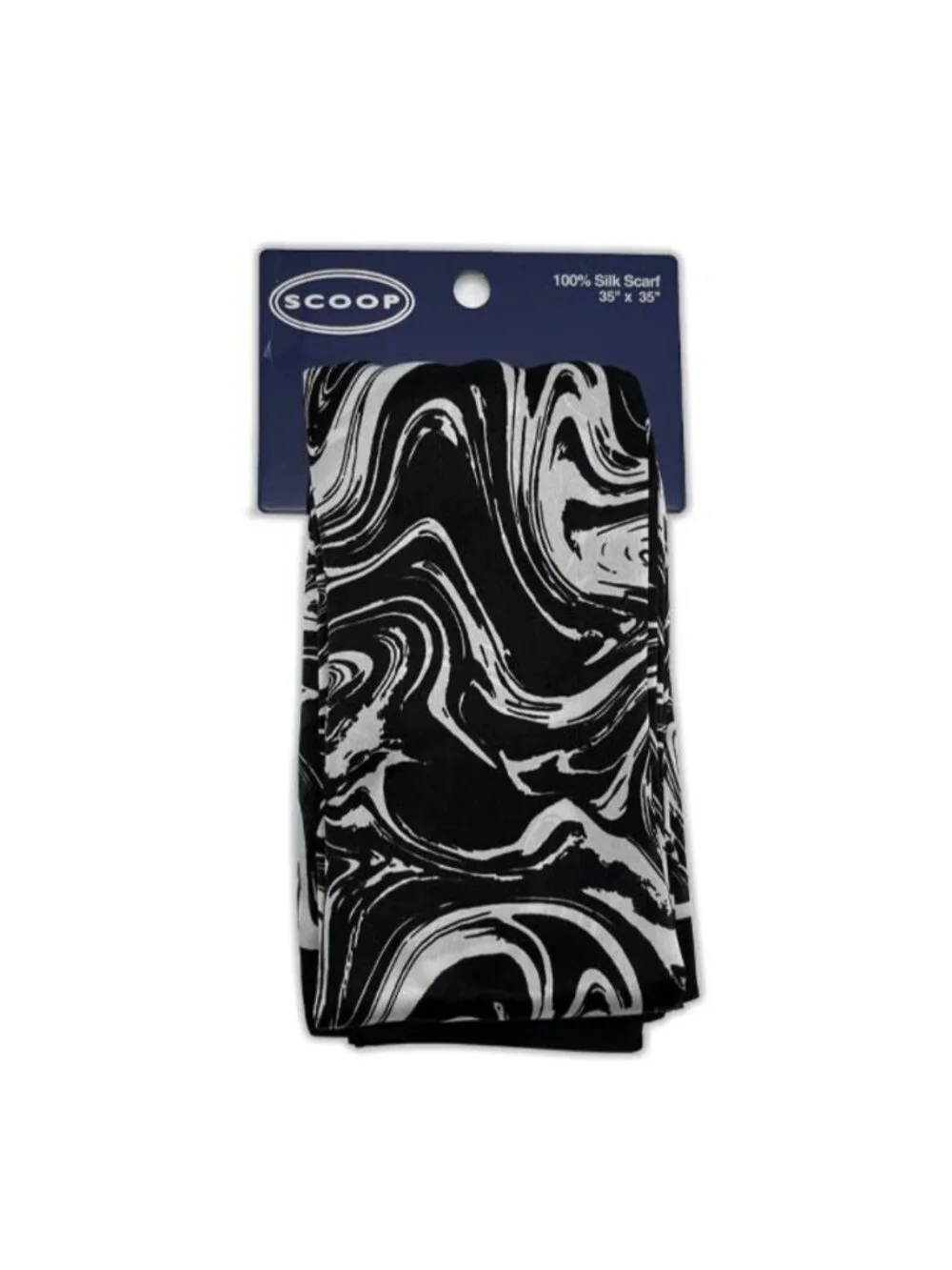 SCOOP Silk Scarf - black and white